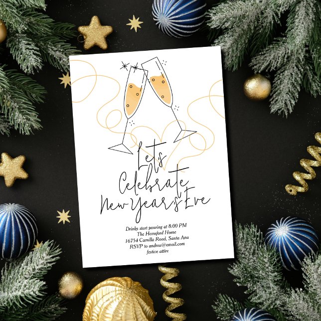 Invitation Doodle Celebration New Year's Eve (Créateur téléchargé)