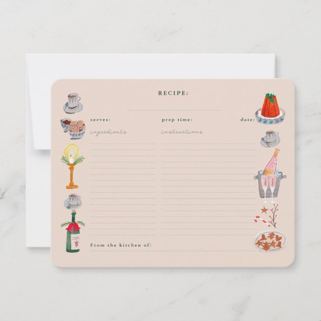 Invitation Doodle Christmas Fête des mariées Partager Une Rec (Devant)