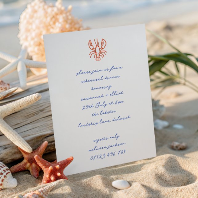 Invitation Doodle Lobster Wedding Rehearsal Dinner (Créateur téléchargé)
