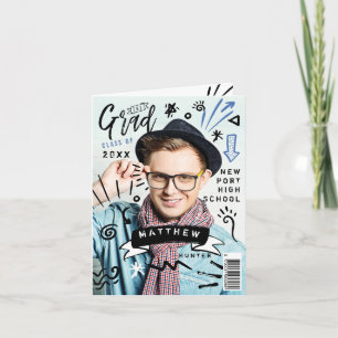 Invitation Doodle tendance Sketch Magazine Couverture Garçon