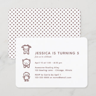 Invitation Doodles d'animaux de ferme Anniversaire de l'enfan