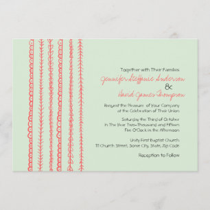 Invitation Doodles de mariage amusants pour les coraux et les