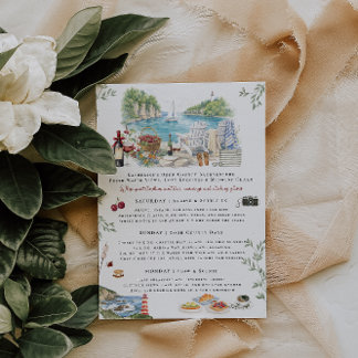 Invitation Door County Bachelorette Weekend Itinerary 