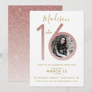Invitation d'or 16 Roses Sweet Photo