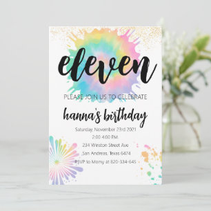 Invitation d'or cravate-Dye Anniversaire Rainbo