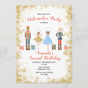Invitation d'or pour l'anniversaire d'hiver de Nut