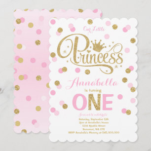 Invitation d'or rose de la princesse Ier anniversa