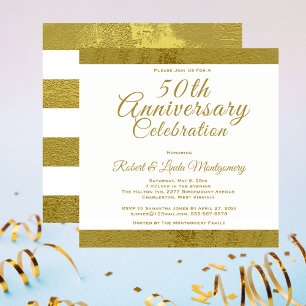 Invitation dorée pour la célébration du 50e annive