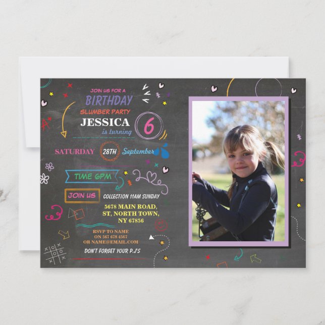 Invitation Dormir au-dessus de la fête d'anniversaire de Stwo (Devant)