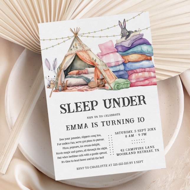 Invitation Dormir sous le joli Boho Slepover fête d'anniversa (Créateur téléchargé)