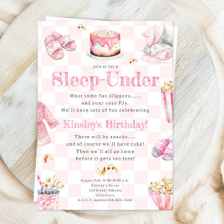 Invitation Dormir sous les collations Filles de fête Annivers