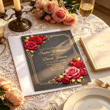 Dos de carton d'invitation de mariage aux élégante