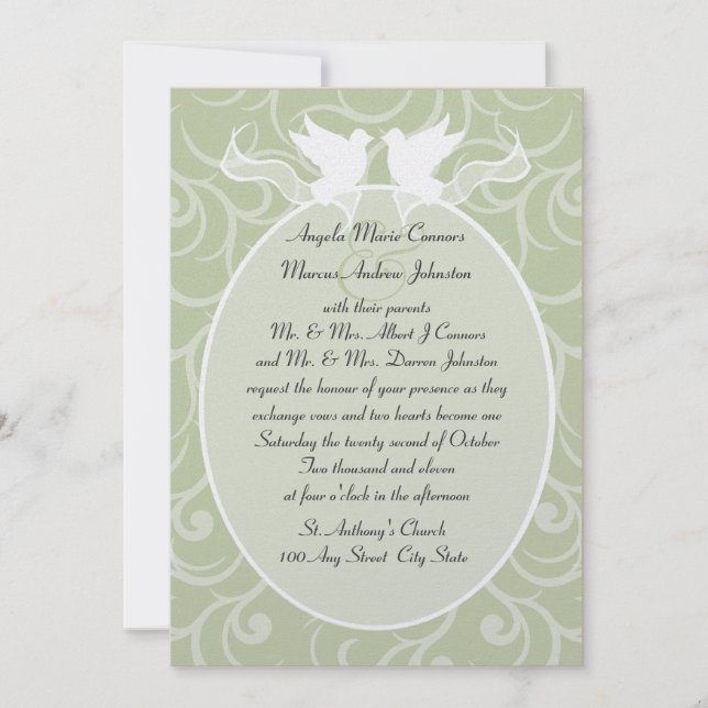 Invitation Doses et Ruban/Mariage (Devant)