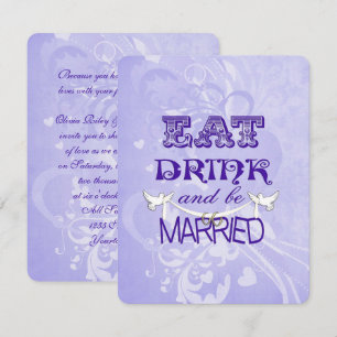 Invitation Doses mariages sur violet