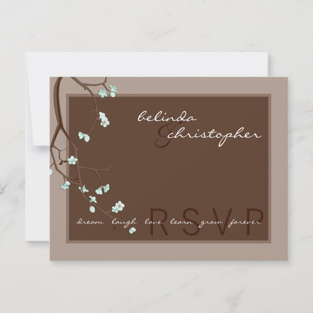 Invitation DOSSIER DE RÉPONSE RSVP :: cerisiers en fleurs 4L (Devant)