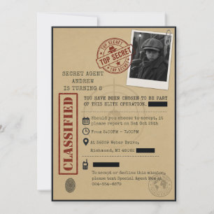 Invitation Dossier d'espion personnel avec image d'anniversai
