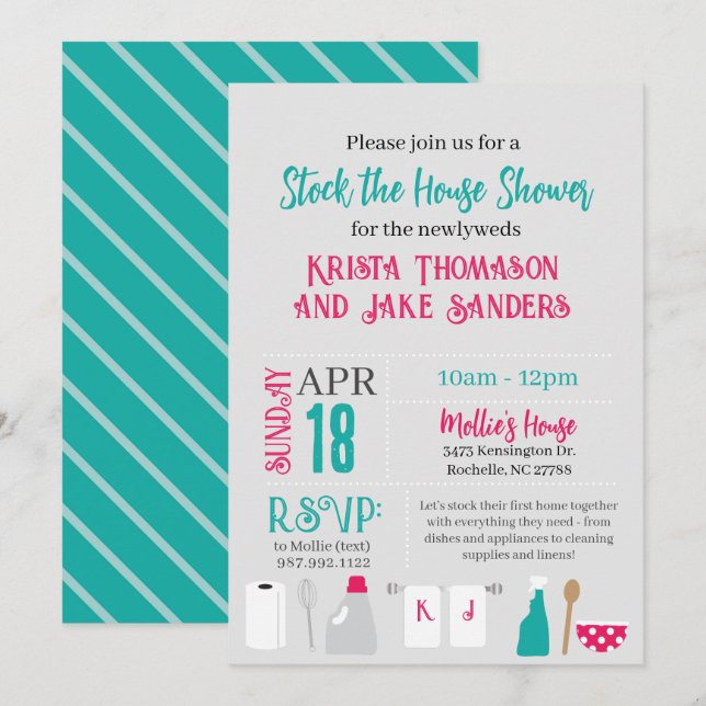 Invitation Doter la Maison Réception de Mariage (Devant / Derrière)