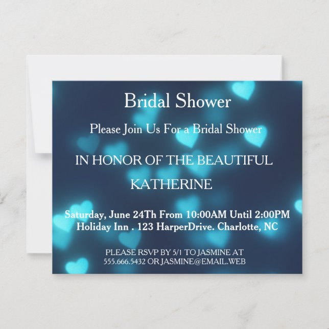 Invitation Dots de Faux Blue Heart (Devant)