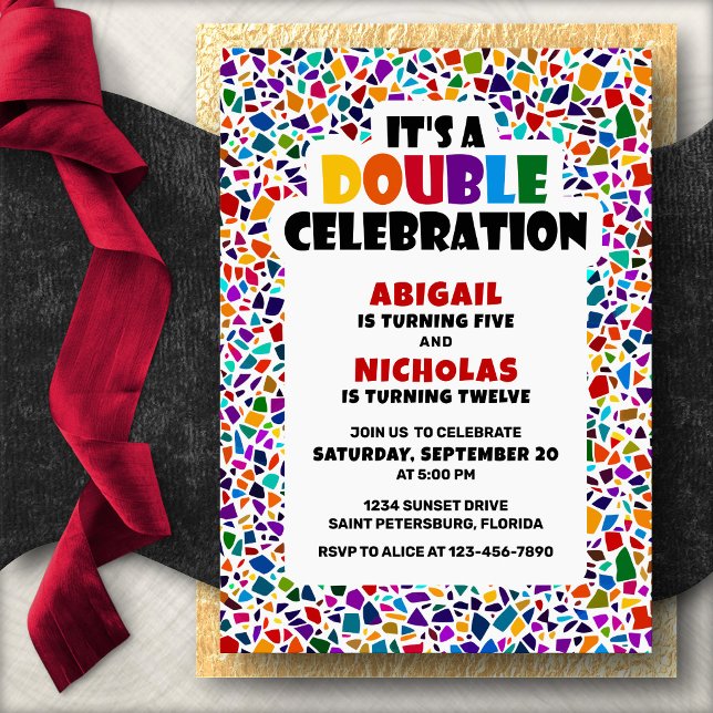 Invitation Double Anniversaire Commun (Créateur téléchargé)