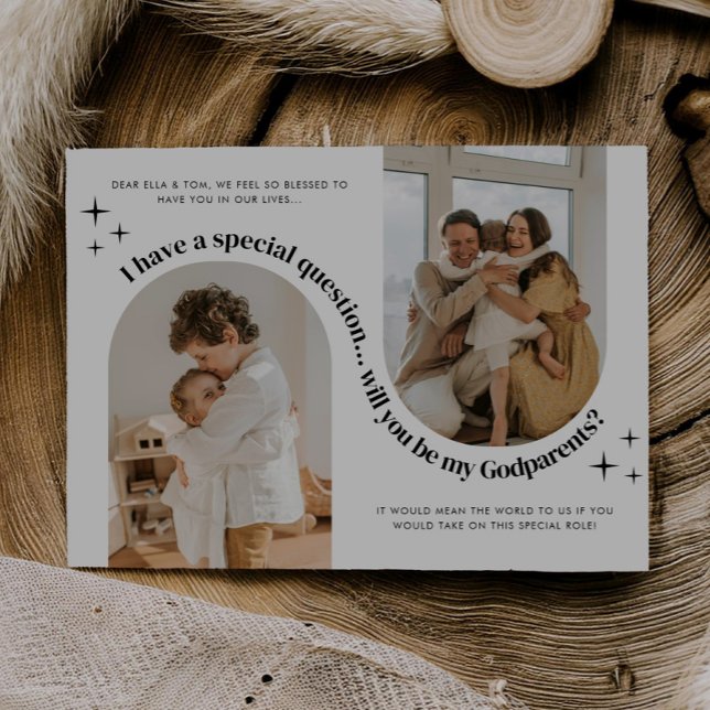 Invitation Double Arch Photo Godparents Proposal (Zazzle Double Arch Photo Godparents Proposal Invitation)