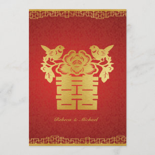 Invitation Double bonheur chinois