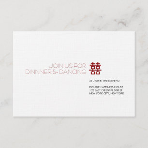 Invitation Double bonheur minimaliste simple Mariage chinois