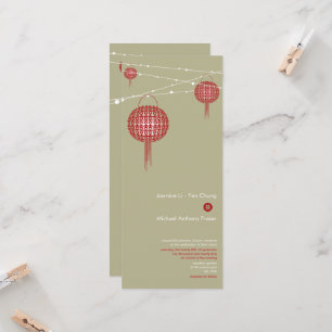 Invitation Double Bonheur Red Lanterns Chic Mariage chinois