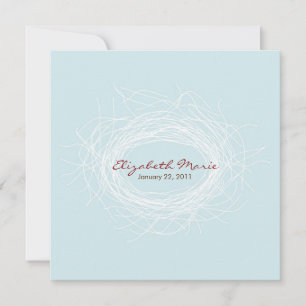 Invitation double face du nid blanc