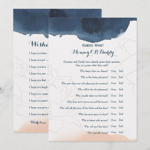 Invitation Double face - Jeux Baby showers  Devinez qui
