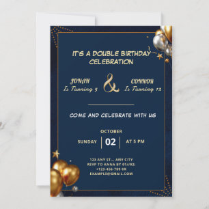 Invitation Double fête Anniversaire