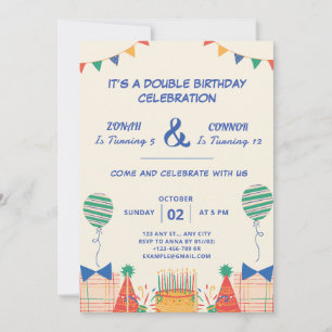 Invitation Double fête Anniversaire
