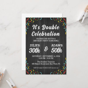 Invitation Double fête d'anniversaire