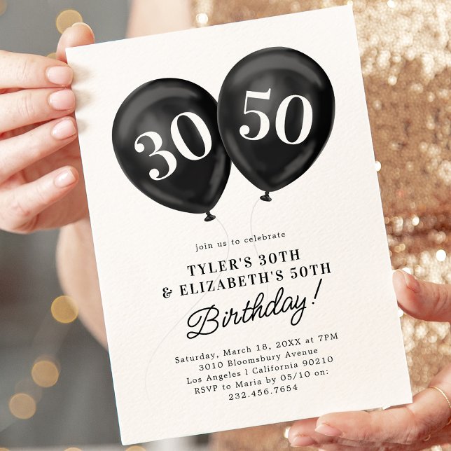 Invitation Double fête d'anniversaire (Créateur téléchargé)