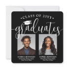 Double Graduation 2 Photos Black White Joint Party