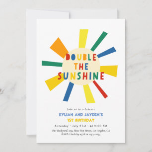 Invitation Double L'Invitation Anniversaire De Sunshine Twins