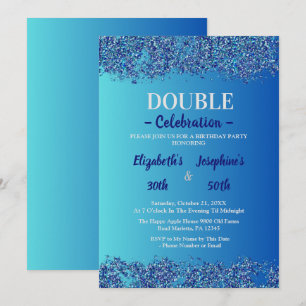 Invitation Double mixte adulte fête d'anniversaire   Parties 
