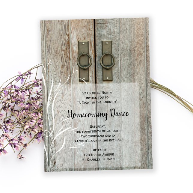 Invitation Double Portes de la ferme Pays Homecoming Dance (Créateur téléchargé)