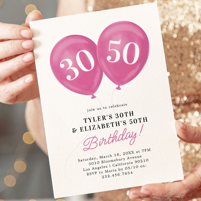 Invitation Double rose Fête d'anniversaire (Créateur téléchargé)