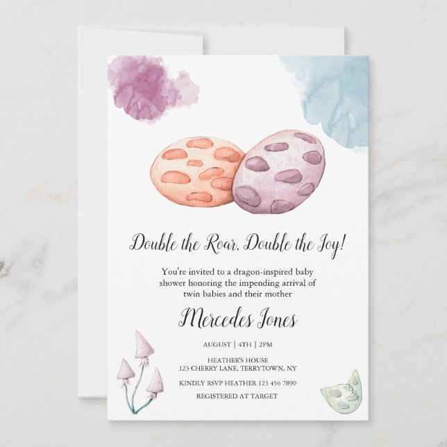Invitation Doubler le gouffre, doubler le Baby shower du drag (Devant)
