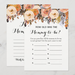 Invitation Doubles jeux latéraux de baby shower d'automne