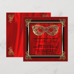 Invitation Douce 16 Masquerade  Anniversaire de l'Sweet sixte