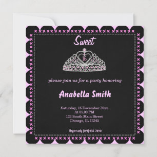 Invitation Douce 16 tiara