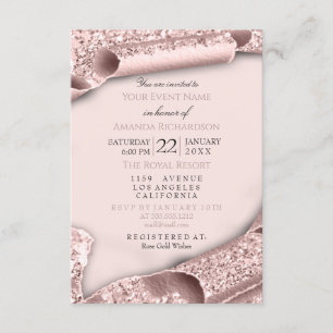 Invitation Douce 16e anniversaire Rose de la marée