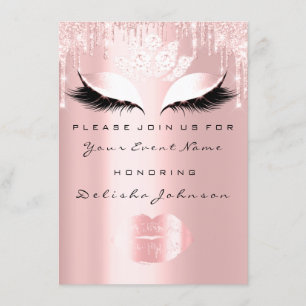Invitation Douce 16e gouttes rose Quinceanera Rose Princesse