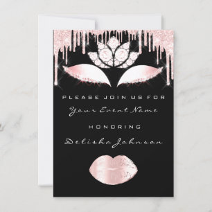 Invitation Douce 16e gouttes rose Quinceanera Royal Princess