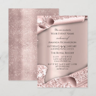 Invitation Douce 16e Mariage de Mariée Paillettes Effet 3D