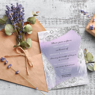 Invitation Douce 16e robe de diamant nuptiale gris argent vio