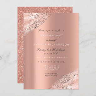 Invitation Douce 16e robe de mariée Rose Parties scintillant