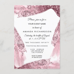 Invitation Douce 16e robe rose nuptiale Rose Quineanera Blanc