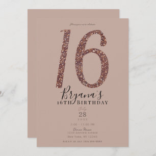 Invitation Douce 16ème 16 Parties scintillant Rose rose rose